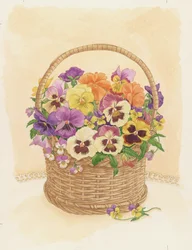 パンジーのバスケット、1998（紙にトイレ）